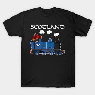 Scotland Steam Train Scottish Flag St Andrews Day T-Shirt